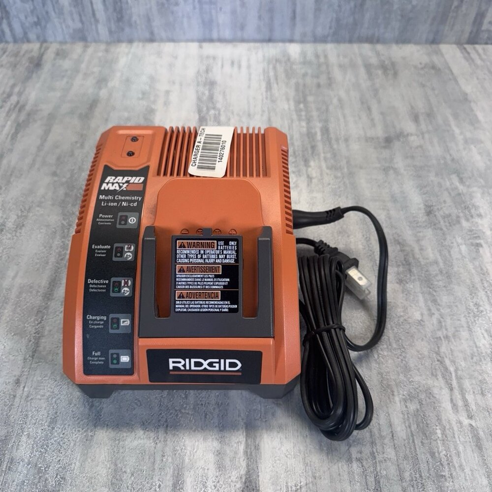 Ridgid Rapid Max Battery Charger  9.6V 12V 14.4V 18V Charger Number R840091